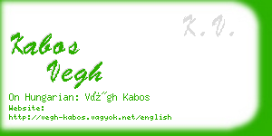 kabos vegh business card